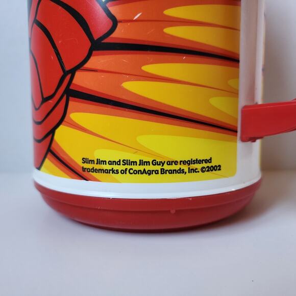 Vintage 2002 Snap Into A Slim Jim 64oz Travel Mug Whirley USA Slim Jim Guy - Picture 5 of 8